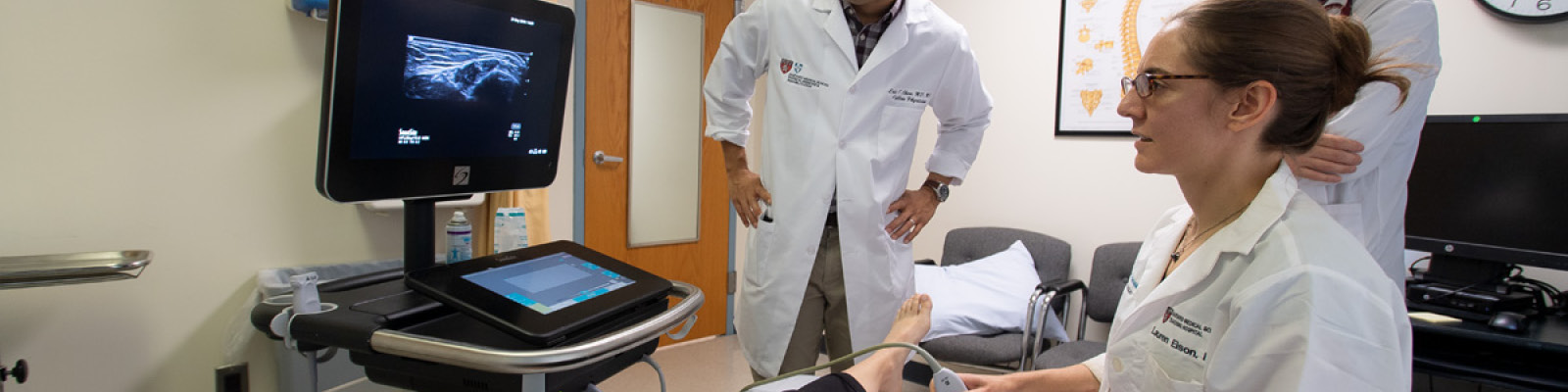 Patient using virtual reality device at Spaulding Outpatient Center Wellesley